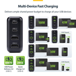 STARTECH mobile device charger Universal Black AC Fast charging Indoor (2210GN-WALL-CHARGER) - Cartouches Certifiees