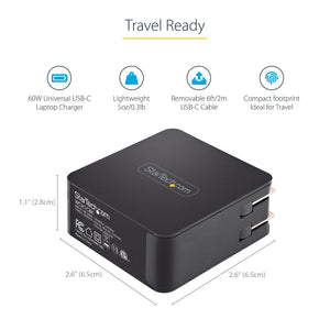 STARTECH mobile device charger Universal Black AC Indoor (WCH1CBK) - Cartouches Certifiees
