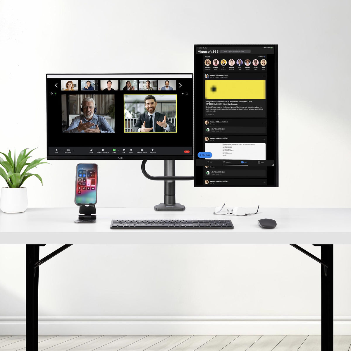STARTECH monitor mount / stand 68,6 cm (27") Desk Black (H2M1AS2-MONITOR-ARM) - Cartouches Certifiees