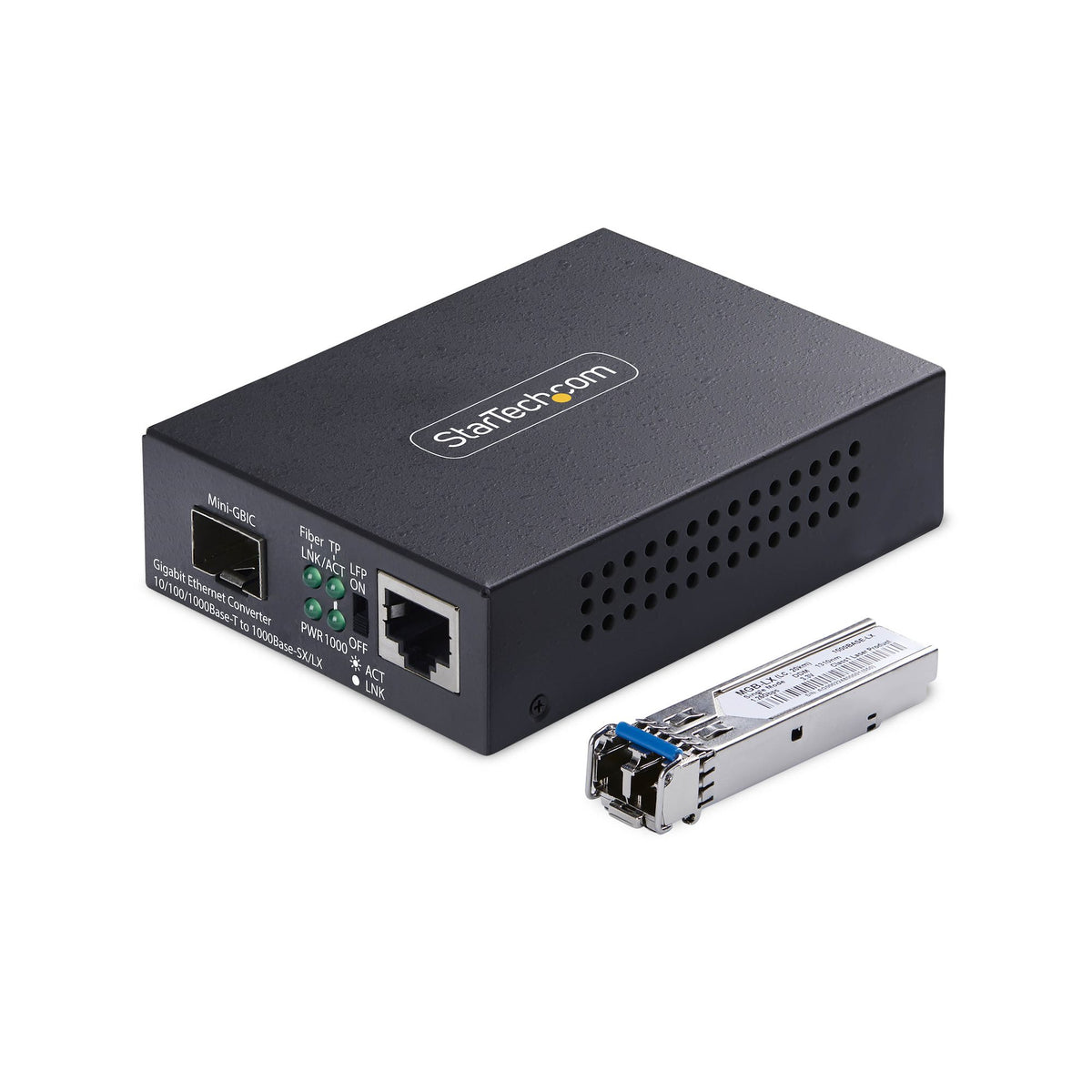 STARTECH network media converter 2000 Mbit/s 1310 nm Single-mode Black (MCM1110SMLC20) - Cartouches Certifiees