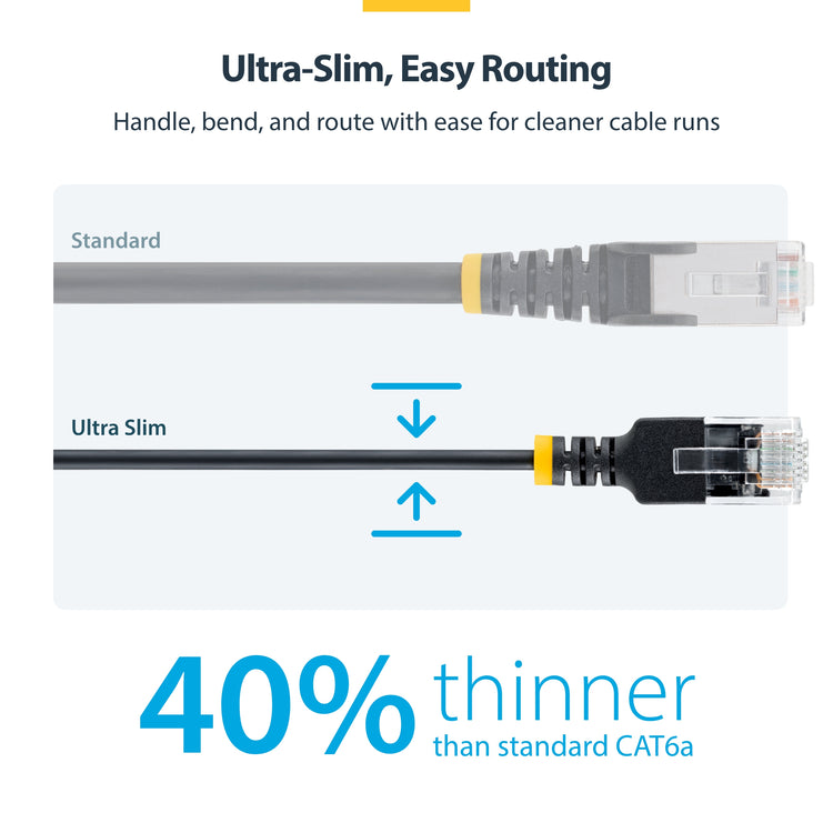 STARTECH networking cable Black 0,3 m Cat6a U/UTP (UTP) Round (N6APATUTP34BKS-1FT) - Cartouches Certifiees