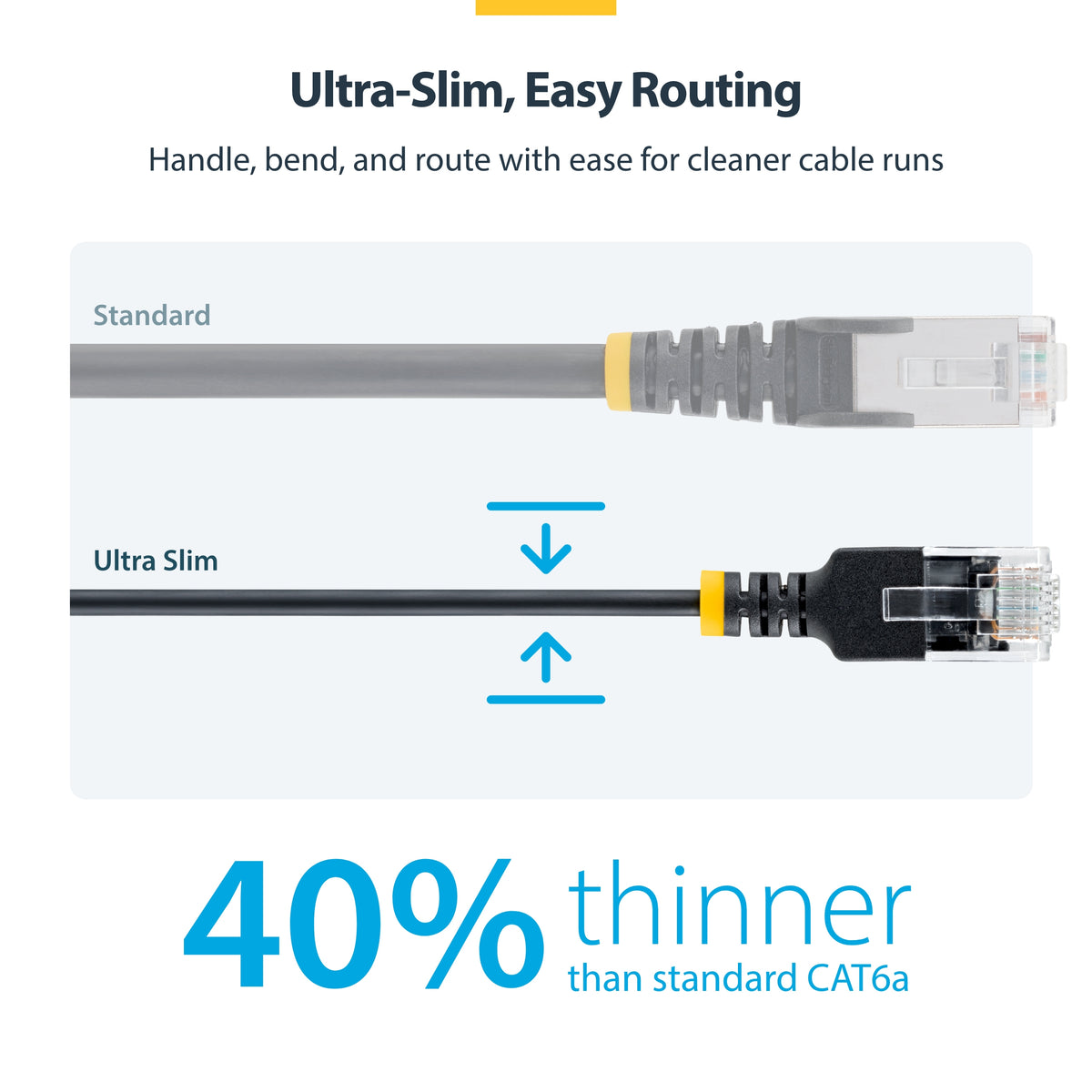 STARTECH networking cable Black 2,1 m Cat6a U/UTP (UTP) Round (N6APATUTP34BKS-7FT) - Cartouches Certifiees