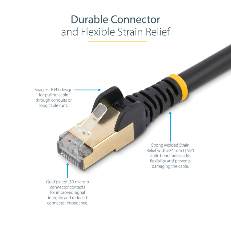 STARTECH networking cable Black 6,1 m Cat6a U/UTP (UTP) (C6ASPAT20BK) - Cartouches Certifiees