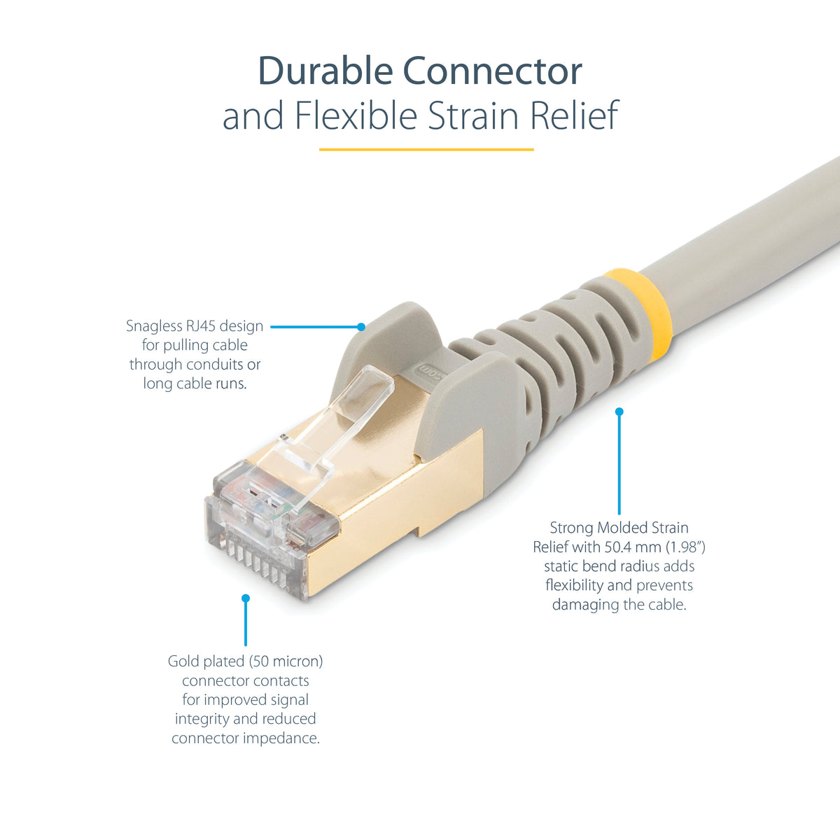 STARTECH networking cable Grey 4,3 m Cat6a U/FTP (STP) (C6ASPAT14GR) - Cartouches Certifiees