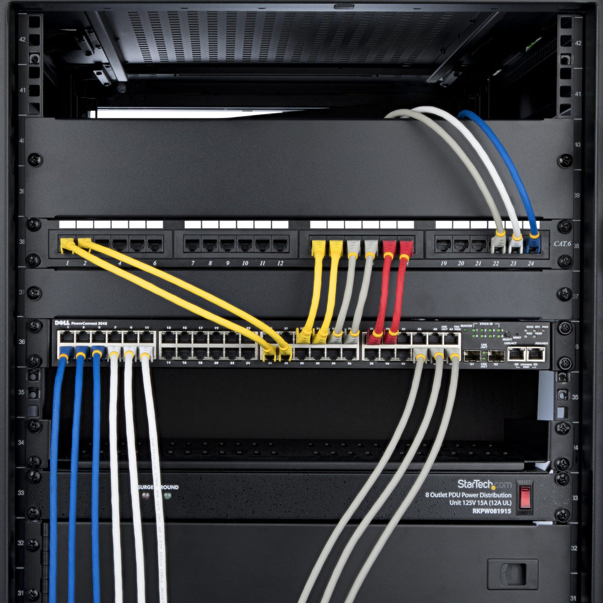 STARTECH networking cable Yellow 7,6 m S/FTP (S-STP) Round (NLYL-25F-CAT6A-PATCH) - Cartouches Certifiees