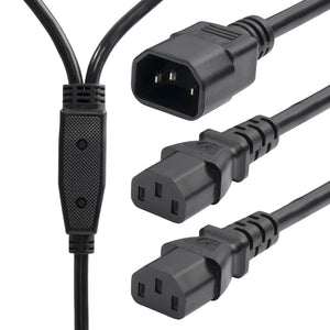 STARTECH power cable Black 1,8 m C14 coupler 2 x C13 coupler (8723-8600-POWER-CORD) - Cartouches Certifiees