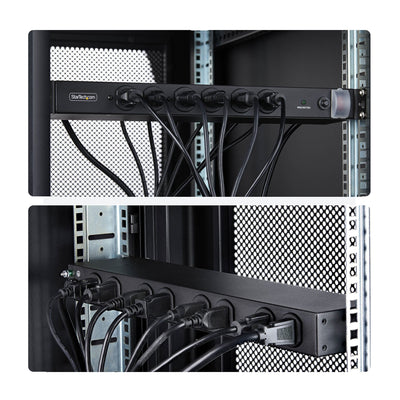 STARTECH power distribution unit (PDU) 14 AC outlet(s) 1U Black (1415B8H-RACK-PDU-SP) - Cartouches Certifiees