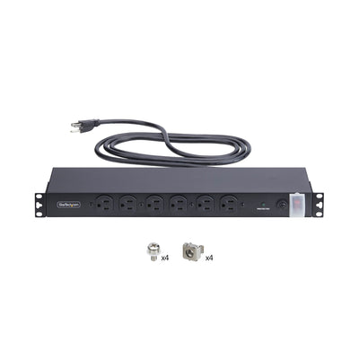 STARTECH power distribution unit (PDU) 14 AC outlet(s) 1U Black (1415B8H-RACK-PDU-SP) - Cartouches Certifiees