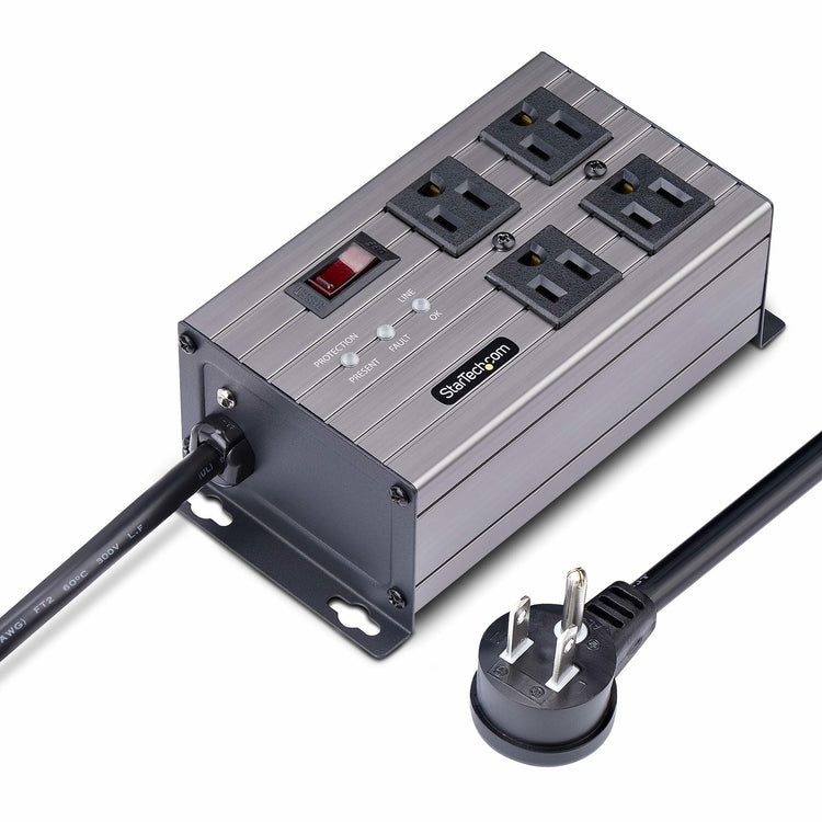 STARTECH power distribution unit (PDU) 4 AC outlet(s) Grey (4N515S8-POWER-STRIP) - Cartouches Certifiees