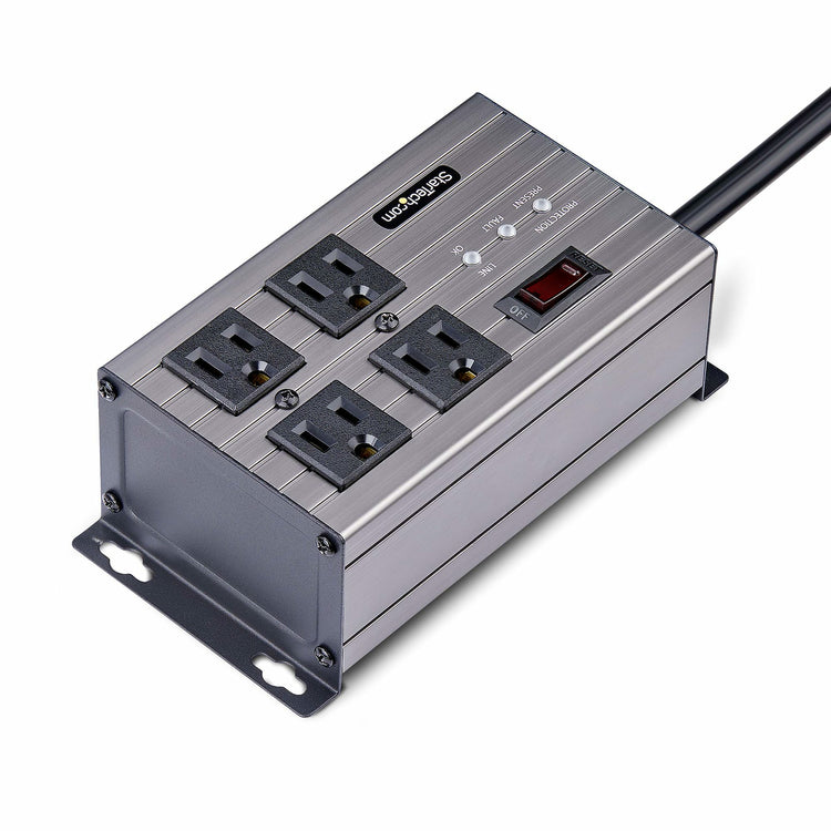 STARTECH power distribution unit (PDU) 4 AC outlet(s) Grey (4N515S8-POWER-STRIP) - Cartouches Certifiees