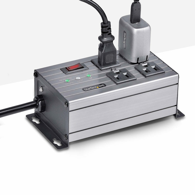 STARTECH power distribution unit (PDU) 4 AC outlet(s) Grey (4N515S8-POWER-STRIP) - Cartouches Certifiees