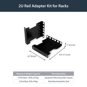 STARTECH rack accessory Depth adapter (RDA2U) - Cartouches Certifiees