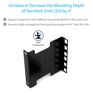 STARTECH rack accessory Depth adapter (RDA2U) - Cartouches Certifiees