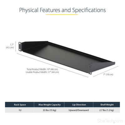 STARTECH rack accessory Shelf (CABSHELF1U) - Cartouches Certifiees