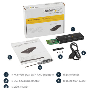 STARTECH storage drive enclosure SSD enclosure Black, Silver M.2 (SM21BMU31C3) - Cartouches Certifiees