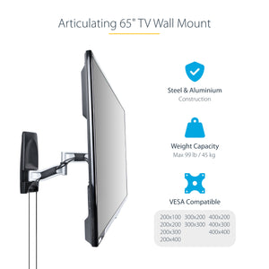 STARTECH TV mount/stand 165,1 cm (65") Black, Silver (TV-WALL-MOUNT-65FS) - Cartouches Certifiees