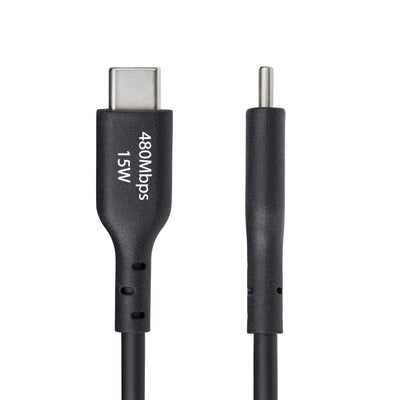 STARTECH USB cable USB 2.0 0,15 m USB A USB C 0,48 Gbit/s 15 W Black (USB2AC6INCHBK) - Cartouches Certifiees