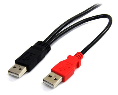 STARTECH USB cable USB 2.0 0,9 m Mini-USB B 2 x USB A 0,48 Gbit/s Black (USB2HABMY3) - Cartouches Certifiees