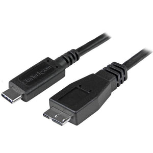 STARTECH USB cable USB 3.2 Gen 2 (3.1 Gen 2) 0,5 m USB C Micro-USB B 10 Gbit/s Black (USB31CUB50CM) - Cartouches Certifiees