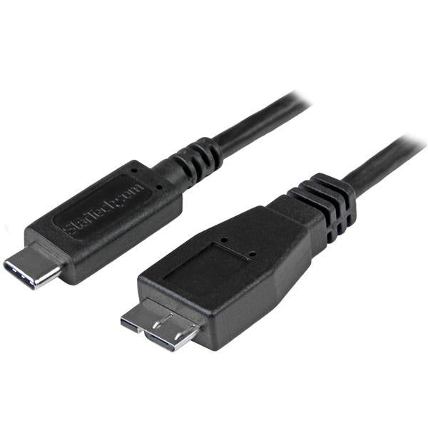 STARTECH USB cable USB 3.2 Gen 2 (3.1 Gen 2) 0,5 m USB C Micro-USB B 10 Gbit/s Black (USB31CUB50CM) - Cartouches Certifiees