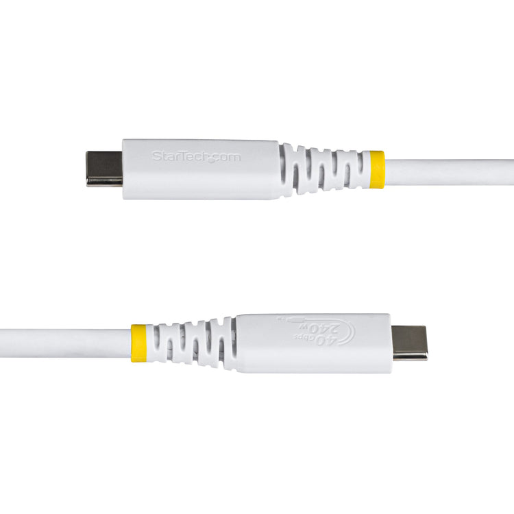 STARTECH USB cable USB4 Gen 3x2 0,5 m USB C 40 Gbit/s 240 W White (CC50CM40GUSB4TPW) - Cartouches Certifiees
