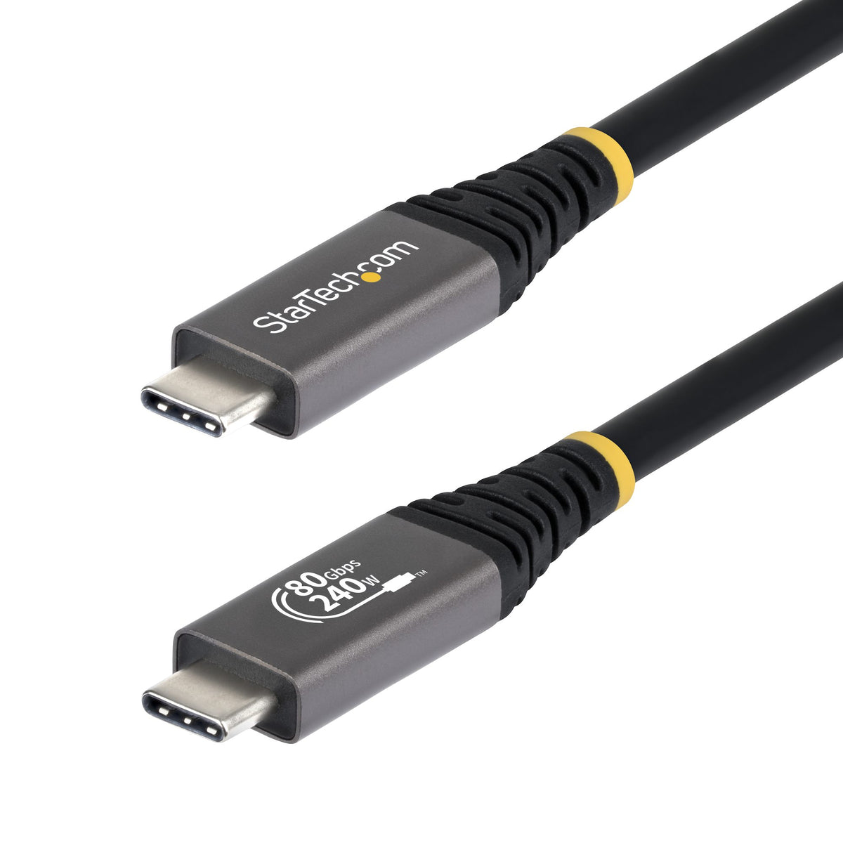 STARTECH USB cable USB4 Gen 4x2 0,5 m USB C 80 Gbit/s 240 W Black (CC18IN80GUSB4CABLE) - Cartouches Certifiees