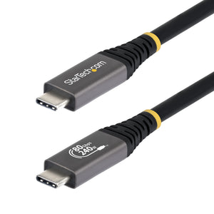STARTECH USB cable USB4 Gen 4x2 0,5 m USB C 80 Gbit/s 240 W Black (CC18IN80GUSB4CABLE) - Cartouches Certifiees