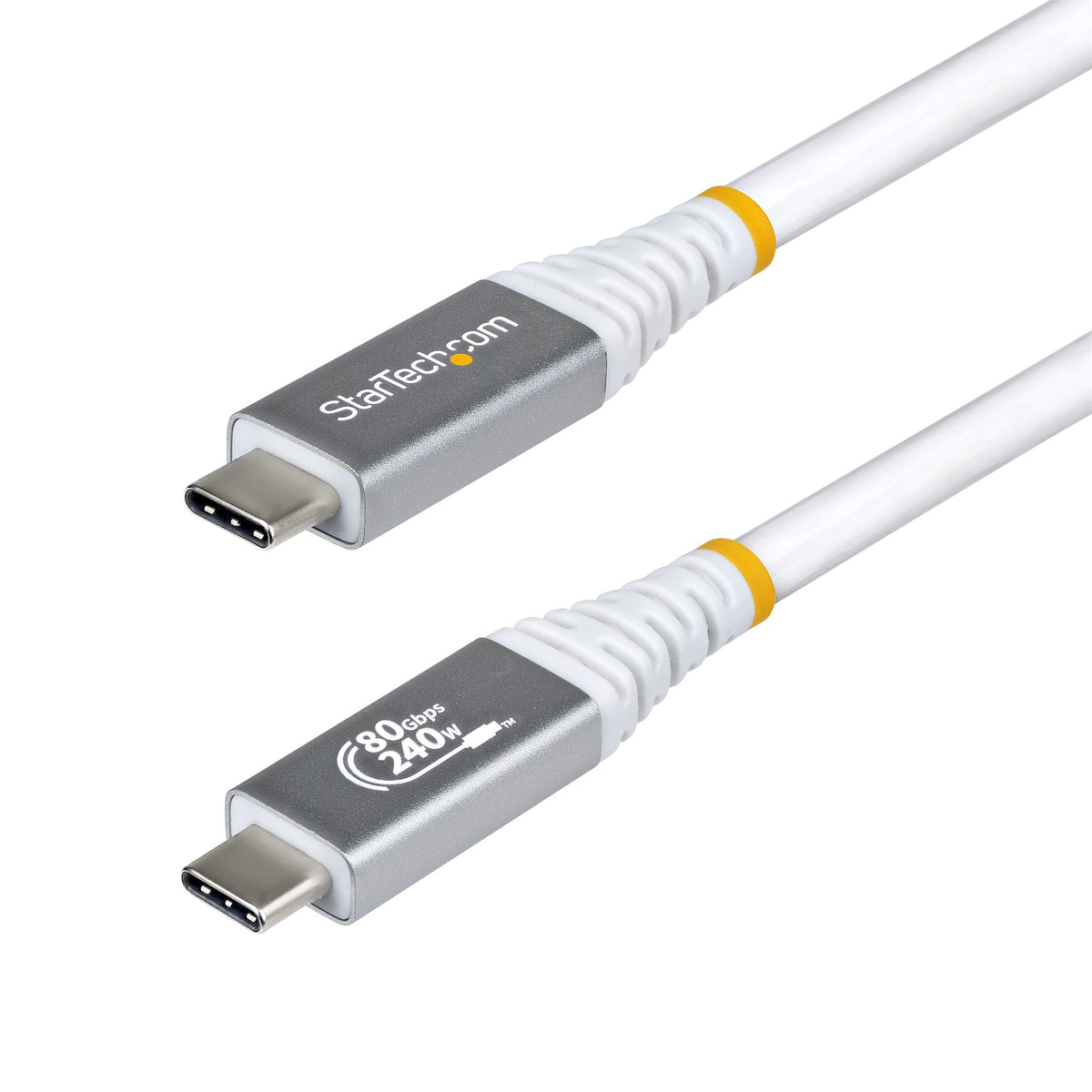 STARTECH USB cable USB4 Gen 4x2 1,5 m USB C 80 Gbit/s 240 W White (CC5FT80GUSB4CABLEW) - Cartouches Certifiees