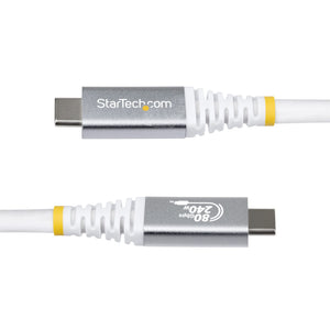 STARTECH USB cable USB4 Gen 4x2 1,5 m USB C 80 Gbit/s 240 W White (CC5FT80GUSB4CABLEW) - Cartouches Certifiees