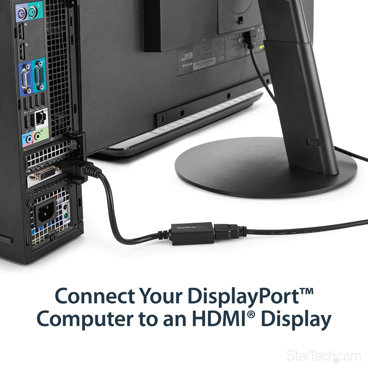 STARTECH video cable adapter 0,21 m DisplayPort HDMI Black (DP2HDMI2) - Cartouches Certifiees