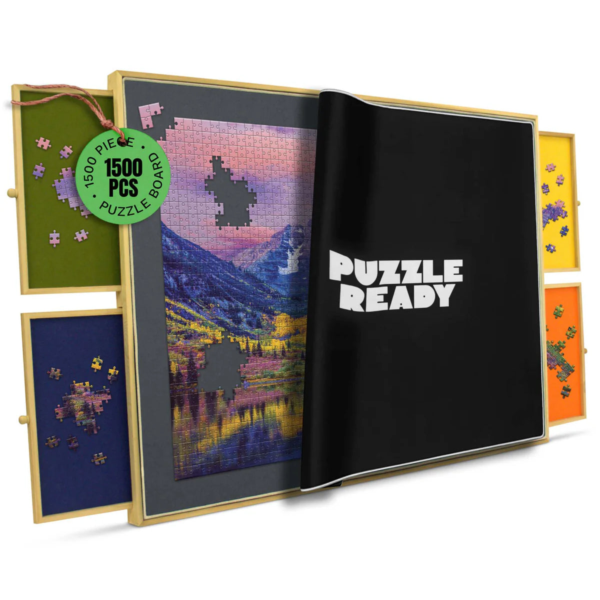 PUZZLE READY Table de Casse-Tête avec Tiroirs et Tapis de Couverture