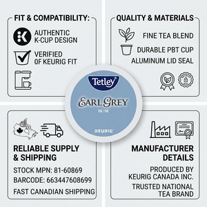 TEA-K CUP TETLEY EARL GREY 24/BX 24/BX - Cartouches Certifiees
