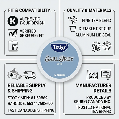 TEA-K CUP TETLEY EARL GREY 24/BX 24/BX - Cartouches Certifiees