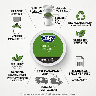 TEA-K CUP TETLEY GREEN 24/BX 24/BX - Cartouches Certifiees