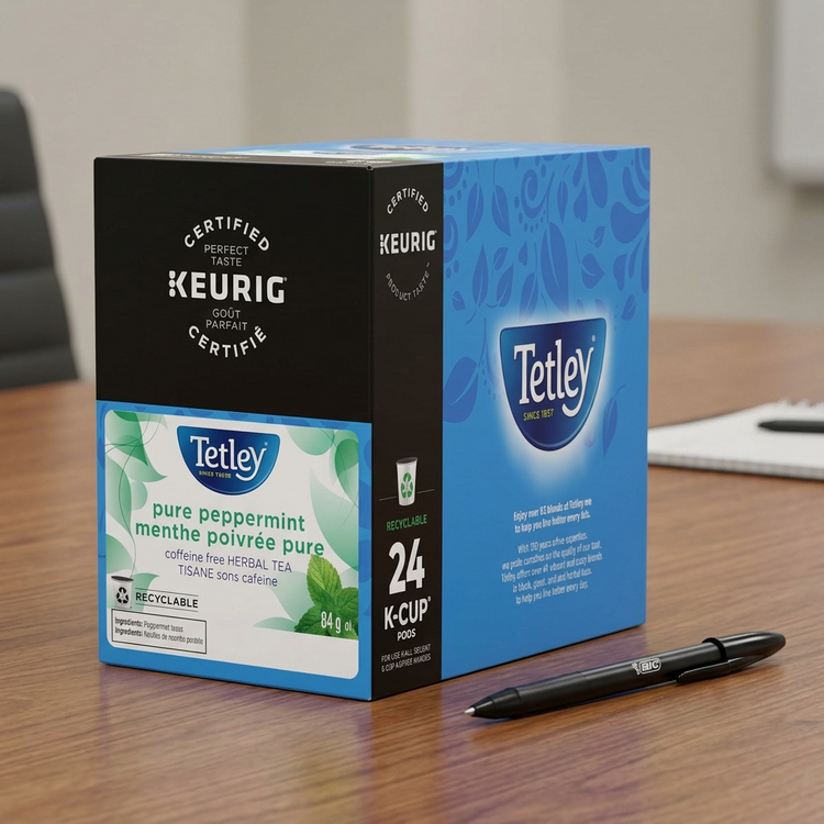 TEA-K CUP TETLEY PURE PEPPERMINT 24/BX 24/BX - Cartouches Certifiees