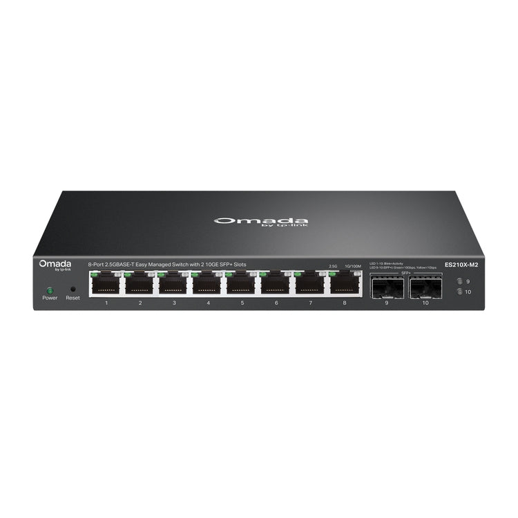 TP-LINK network switch Managed 2.5G Ethernet (100/1000/2500) Desktop/Wall-Mounting Black (ES210X-M2) - Cartouches Certifiees