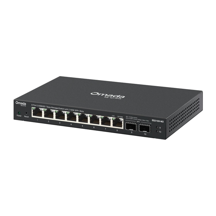 TP-LINK network switch Managed 2.5G Ethernet (100/1000/2500) Desktop/Wall-Mounting Black (ES210X-M2) - Cartouches Certifiees