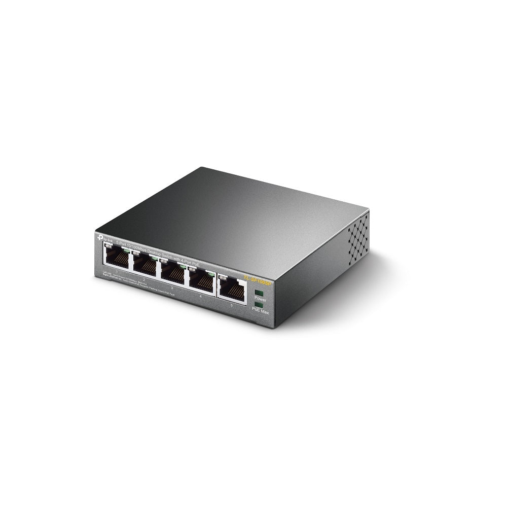 TP-LINK network switch Unmanaged Fast Ethernet (10/100) Power over Ethernet (PoE) Black (TL-SF1005P) - Cartouches Certifiees