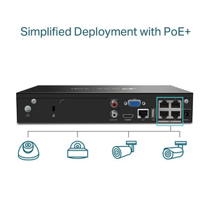 TP-LINK network video recorder Black (VIGI NVR1004H-4P) - Cartouches Certifiees