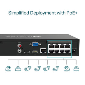 TP-LINK network video recorder Black (VIGI NVR1008H-8MP) - Cartouches Certifiees