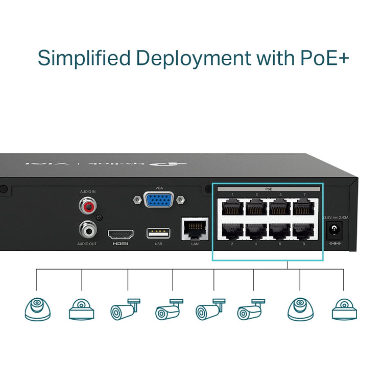 TP-LINK network video recorder Black (VIGI NVR1008H-8MP) - Cartouches Certifiees