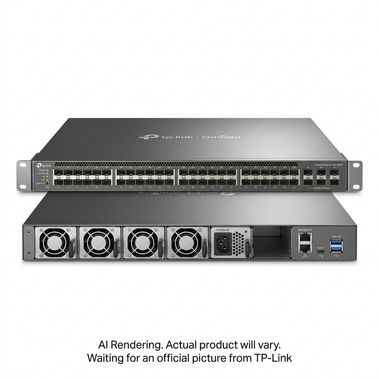 TP-LINK Omada Campus 48-Port 25G Stackable L3 Managed Aggregation/Core Switch with 8× 100G Slots (S7500-48Y8C) - Cartouches Certifiees