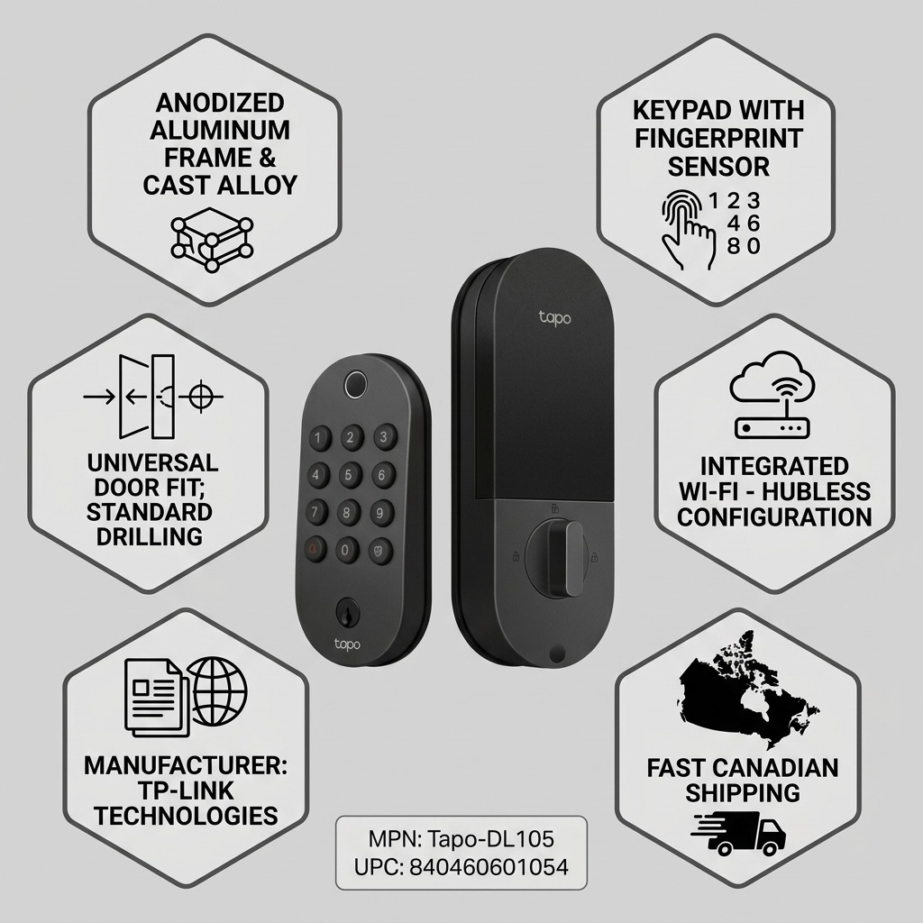 TP-LINK Smart Wi-Fi Door Lock (TAPO DL105) - Cartouches Certifiees