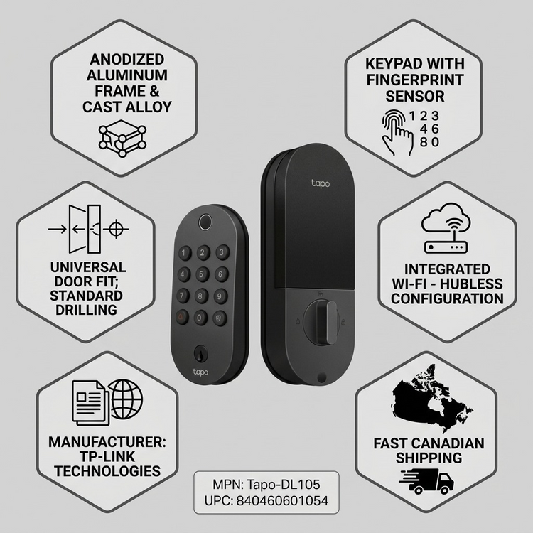 TP-LINK Smart Wi-Fi Door Lock (TAPO DL105) - Cartouches Certifiees