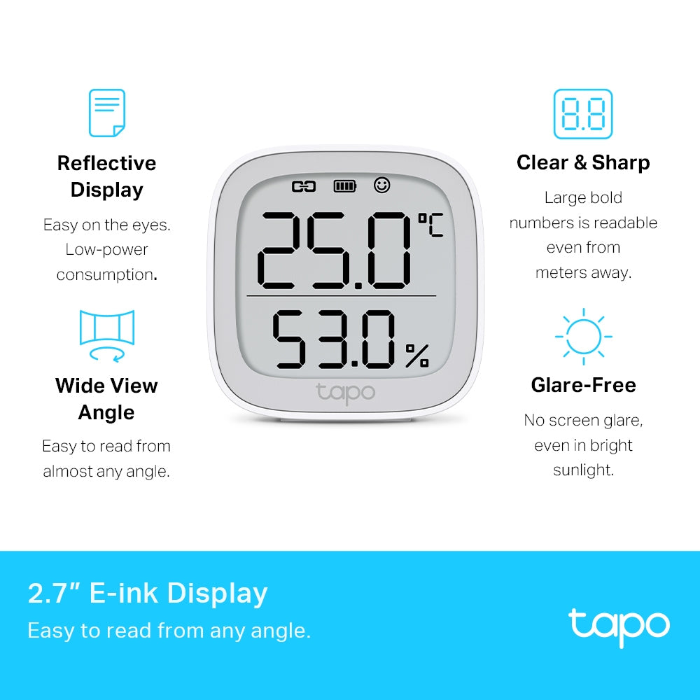TP-LINK Tapo T315 Indoor Temperature & humidity sensor Freestanding Wireless (TAPO-T315) - Cartouches Certifiees