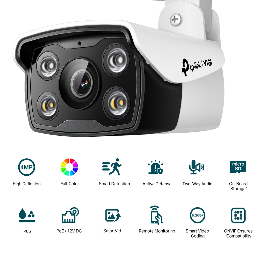 TP-LINK VIGI C340 Bullet IP security camera Outdoor 2560 x 1440 pixels Ceiling/Wall/Pole (VIGI C340(4MM)) - Cartouches Certifiees