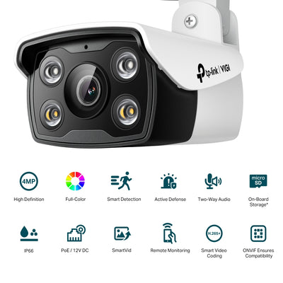 TP-LINK VIGI C340 Bullet IP security camera Outdoor 2560 x 1440 pixels Ceiling/Wall/Pole (VIGI C340(4MM)) - Cartouches Certifiees