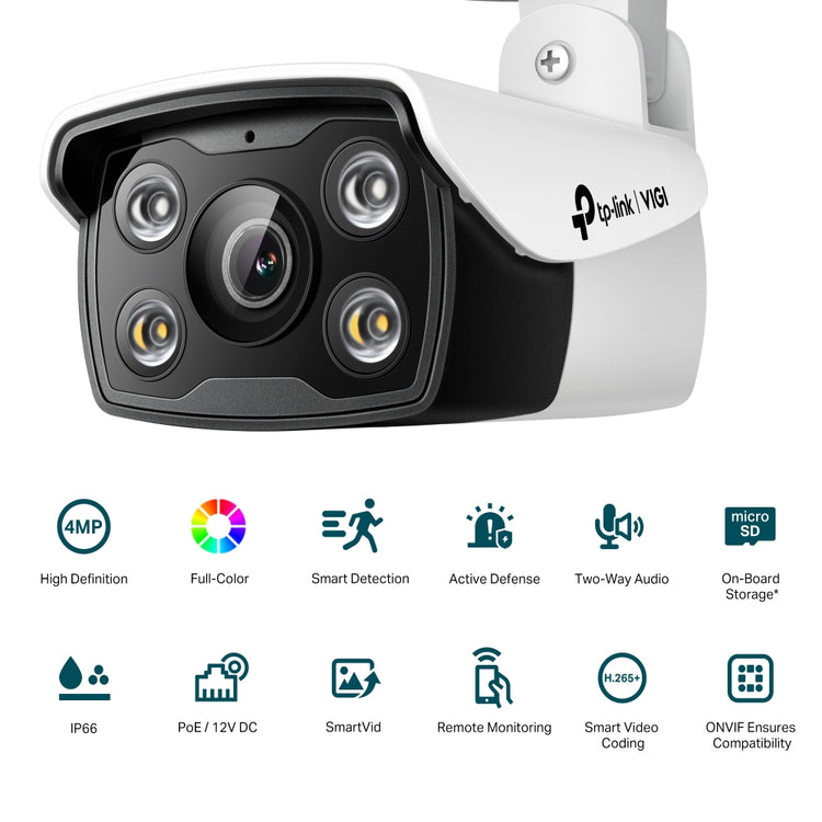 TP-LINK VIGI C340 Bullet IP security camera Outdoor 2560 x 1440 pixels Ceiling/Wall/Pole (VIGI C340(4MM)) - Cartouches Certifiees