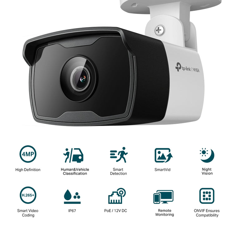 TP-LINK VIGI C340I 2.8MM security camera Bullet IP security camera Outdoor 2560 x 1440 pixels Ceiling/Wall/Pole (VIGI C340I(2.8MM)) - Cartouches Certifiees