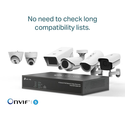 TP-LINK VIGI NVR1004H-4P network video recorder Black (VIGI NVR1004H-4P-2TB) - Cartouches Certifiees